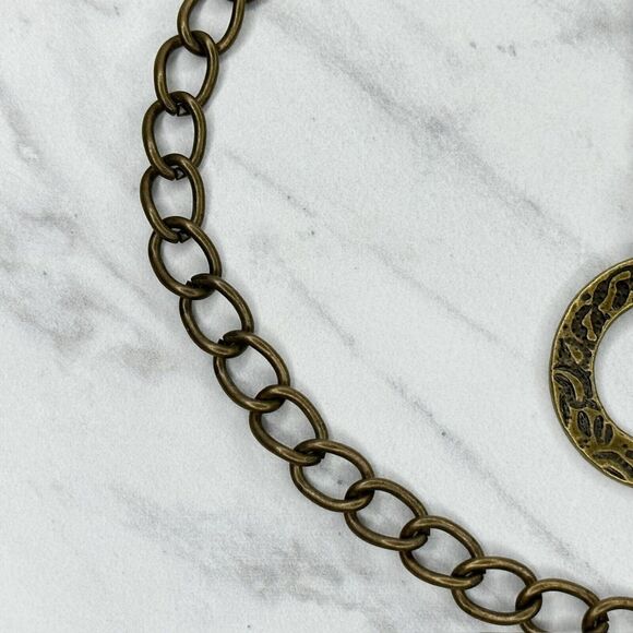 Animal Print Embossed Open Hoop Metal Chain Link Belt Y2K Boho ✨ - Picture 10 of 12